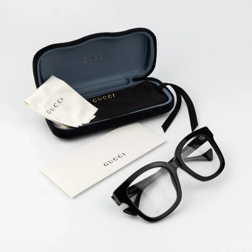 Gucci Women Eyeglasses Black Square GG1258O 004 BRAND NEW